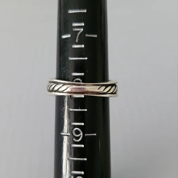 David Yurman Onyx Diamond Sterling Silver Ring - Picture 5 of 12